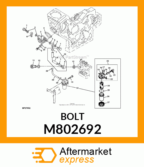 BOLT W/HEX HEAD M802692