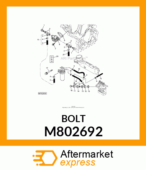 BOLT W/HEX HEAD M802692