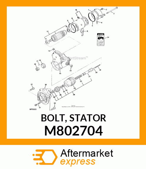 BOLT, STATOR M802704