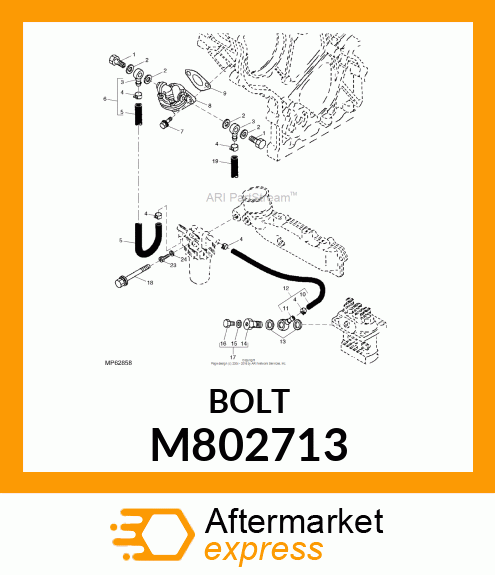 BOLT W/WASHER, 8 X 70 M802713