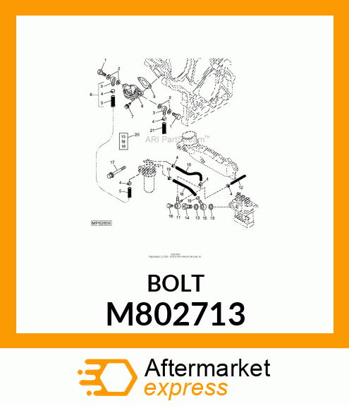 BOLT W/WASHER, 8 X 70 M802713