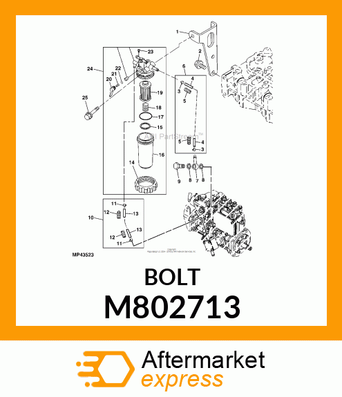 BOLT W/WASHER, 8 X 70 M802713