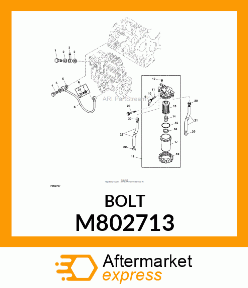 BOLT W/WASHER, 8 X 70 M802713