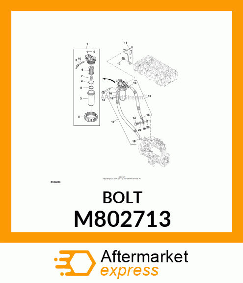 BOLT W/WASHER, 8 X 70 M802713