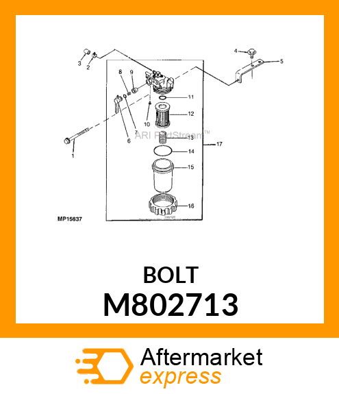 BOLT W/WASHER, 8 X 70 M802713