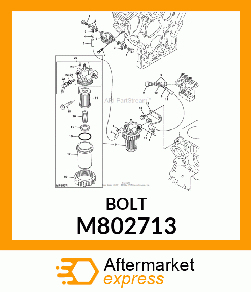 BOLT W/WASHER, 8 X 70 M802713