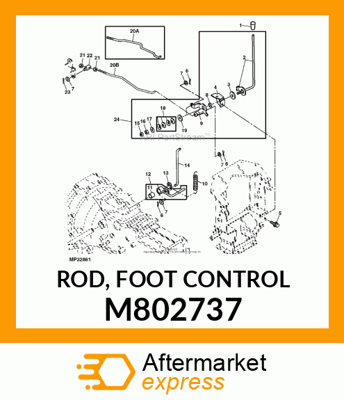 ROD, FOOT CONTROL M802737