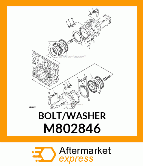 BOLT W/WASHER 10 X 45 M802846