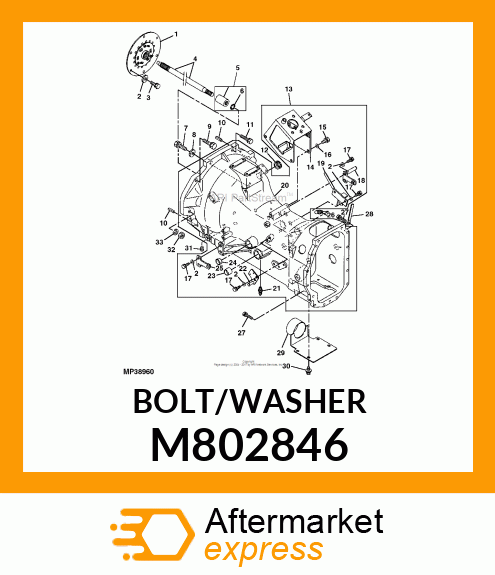 BOLT W/WASHER 10 X 45 M802846