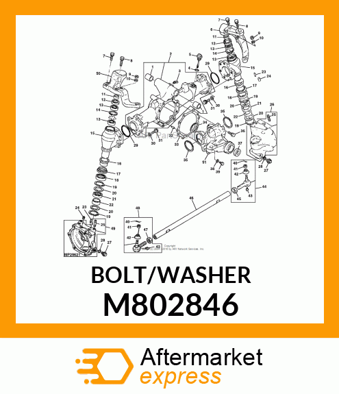 BOLT W/WASHER 10 X 45 M802846