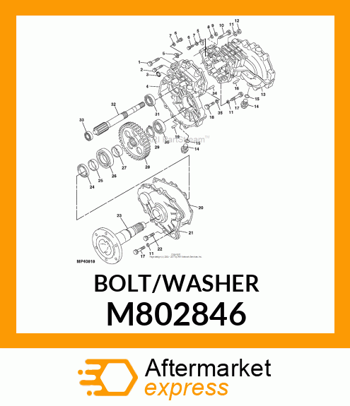 BOLT W/WASHER 10 X 45 M802846