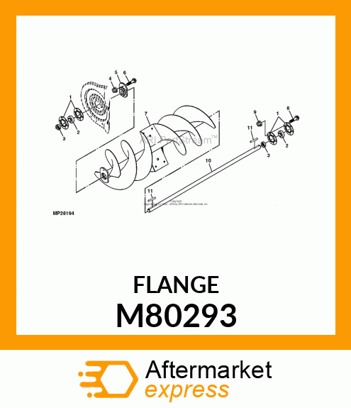 PRESSED FLANGED HOUSING, RETAINER, M80293