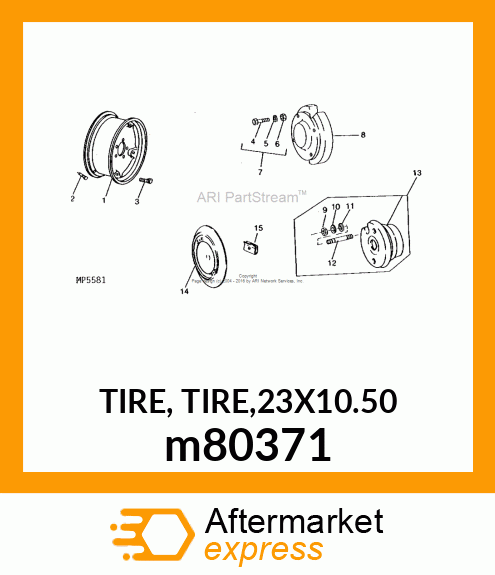 TIRE, TIRE,23X10.50 m80371