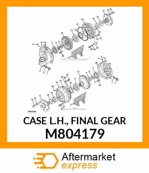 CASE L.H., FINAL GEAR M804179