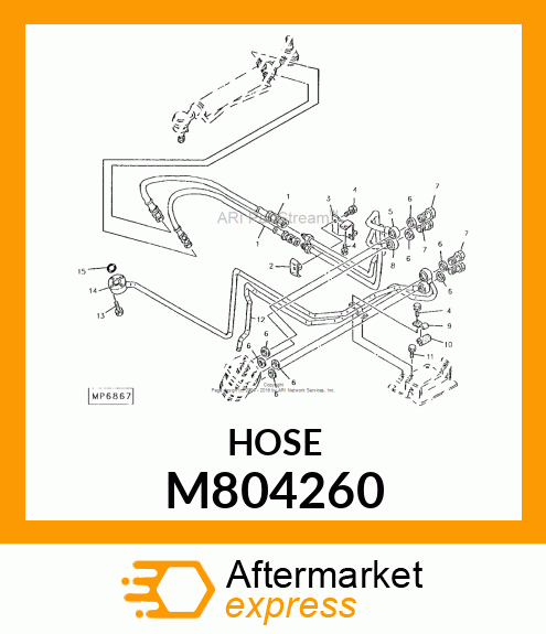 HYDRAULIC HOSE, HOSE 580 M804260