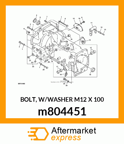 BOLT, W/WASHER M12 X 100 m804451