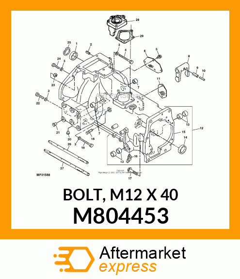 BOLT, M12 X 40 M804453