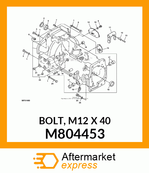 BOLT, M12 X 40 M804453