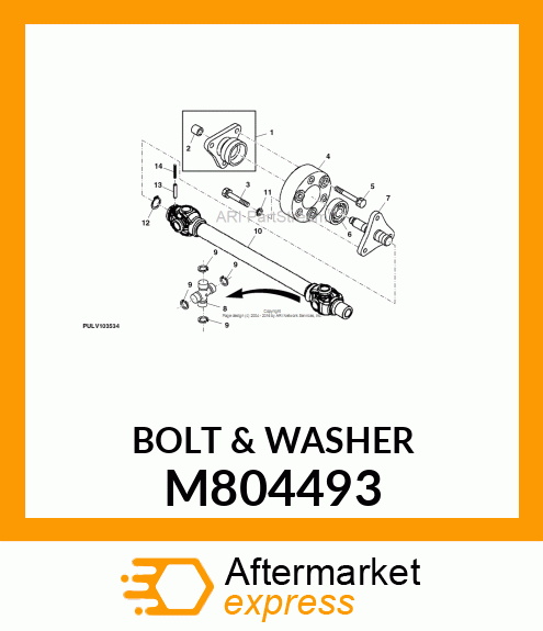 BOLT, BOLT W/WASHER 8X 50 M804493