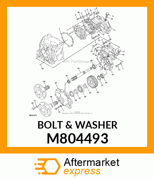 BOLT, BOLT W/WASHER 8X 50 M804493