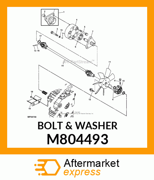 BOLT, BOLT W/WASHER 8X 50 M804493