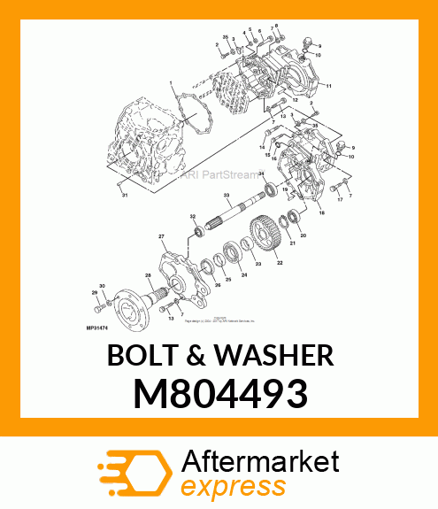 BOLT, BOLT W/WASHER 8X 50 M804493