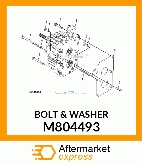 BOLT, BOLT W/WASHER 8X 50 M804493