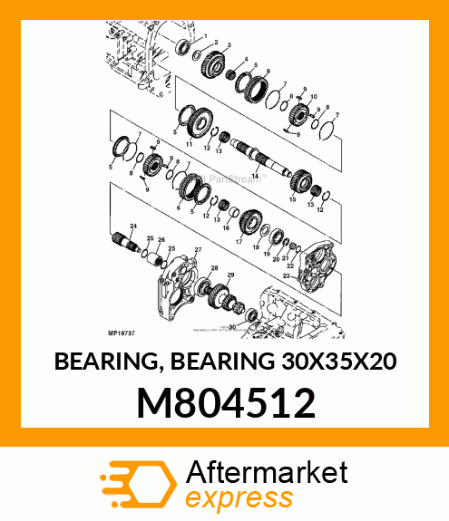 BEARING, BEARING 30X35X20 M804512