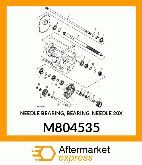 NEEDLE BEARING, BEARING, NEEDLE 20X M804535