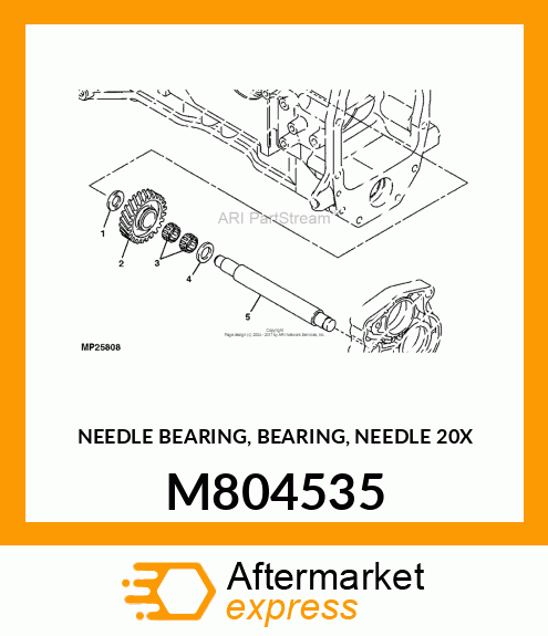 NEEDLE BEARING, BEARING, NEEDLE 20X M804535