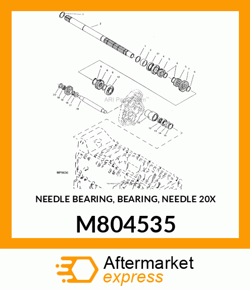 NEEDLE BEARING, BEARING, NEEDLE 20X M804535