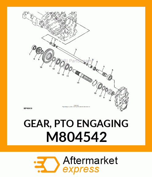 GEAR, PTO ENGAGING M804542