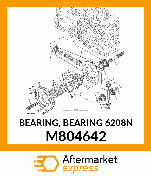 BEARING, BEARING 6208N M804642