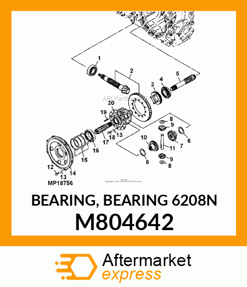 BEARING, BEARING 6208N M804642