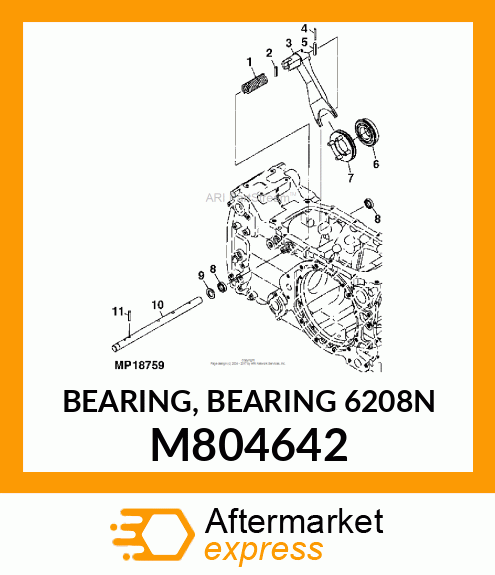 BEARING, BEARING 6208N M804642