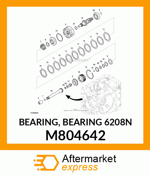 BEARING, BEARING 6208N M804642