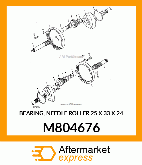 BEARING, NEEDLE ROLLER 25 X 33 X 24 M804676