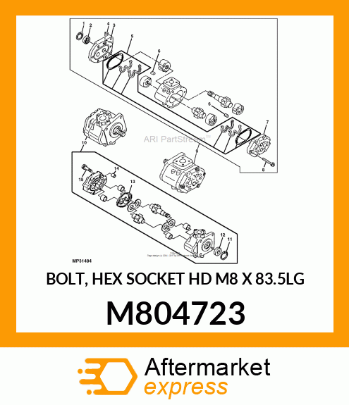 BOLT, HEX SOCKET HD M8 X 83.5LG M804723