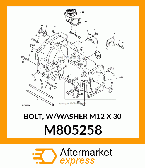 BOLT, W/WASHER M12 X 30 M805258