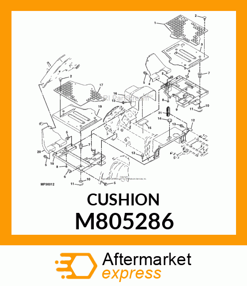 CUSHION, CUSHION, RUBBER FOOTREST M805286