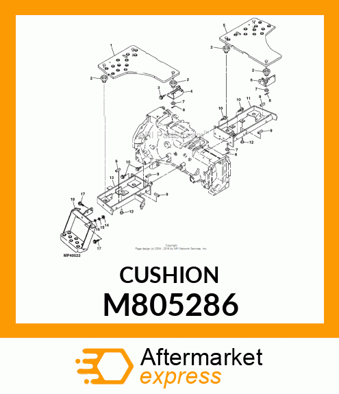 CUSHION, CUSHION, RUBBER FOOTREST M805286