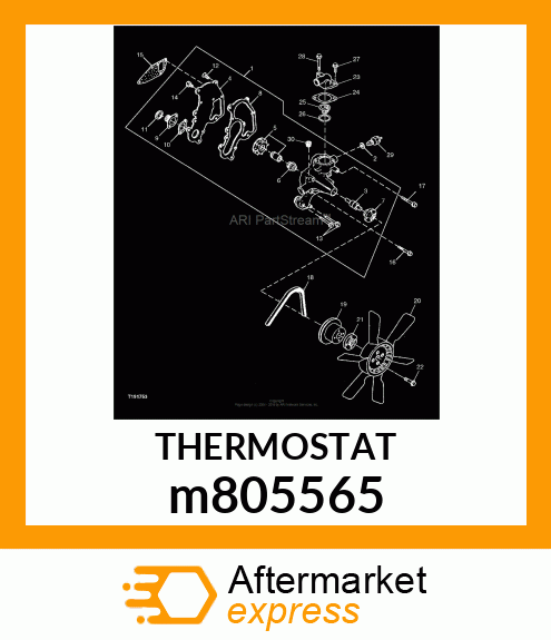 THERMOSTAT,(82 DEG. C.)(180 DEG. F) m805565