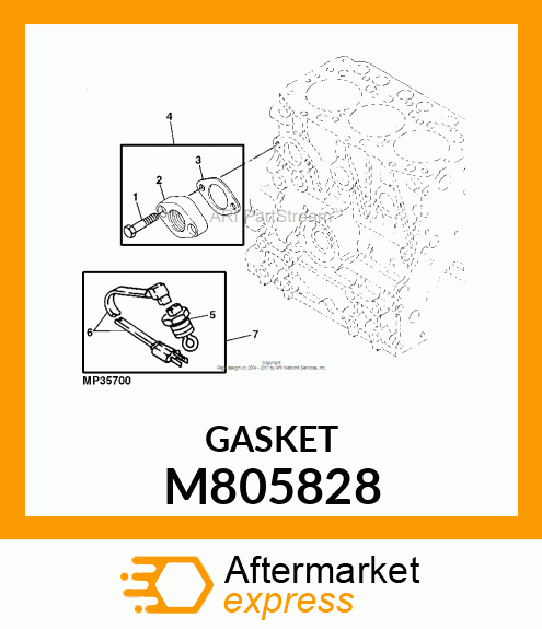 GASKET, GASKET, BLOCK HEATER M805828