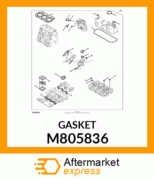 GASKET, GASKET, AIR HEATER M805836