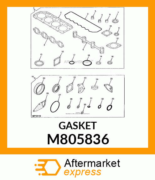 GASKET, GASKET, AIR HEATER M805836