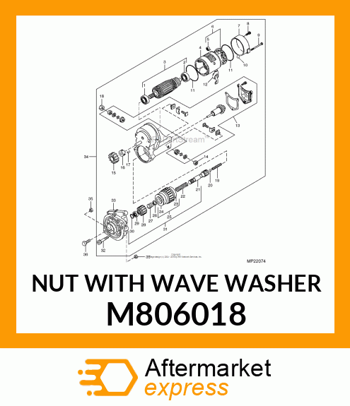 NUT WITH WAVE WASHER M806018