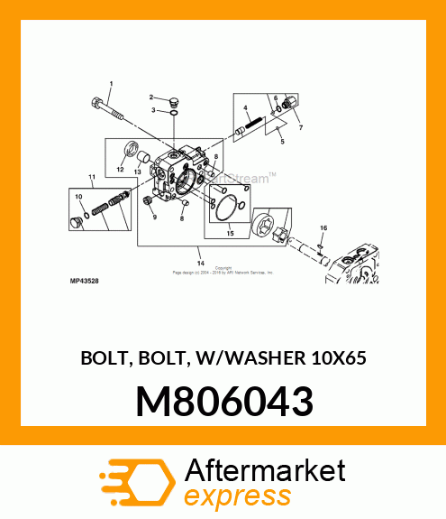 BOLT, BOLT, W/WASHER 10X65 M806043