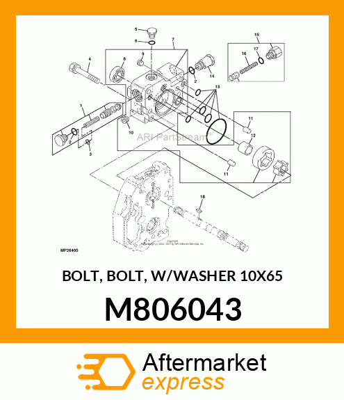 BOLT, BOLT, W/WASHER 10X65 M806043