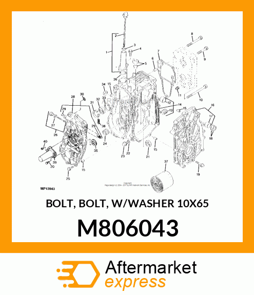 BOLT, BOLT, W/WASHER 10X65 M806043