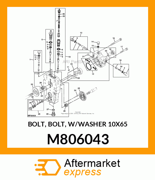 BOLT, BOLT, W/WASHER 10X65 M806043